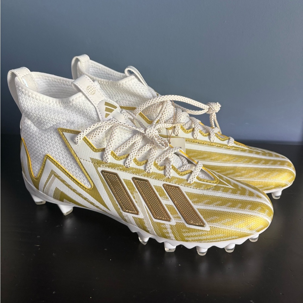 New Adidas Freak 23 Inline Gold White Football Cleats HP2445 Men's Size 11